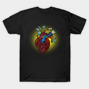 Cyber heart. Wires and cables T-Shirt